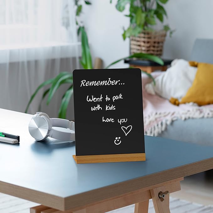 8.6x11.7 in Small Chalkboard Signs with Stand for Tabletop Decor Double Sided Mini Chalkboard for Restaurant Food Menu, Kids Message Board, Wedding Party (1 Pack)