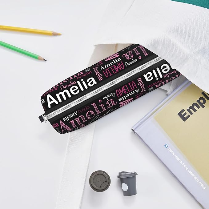 Custom Pencil Case, Customized Pencil Pouch With Zipper, Durable Personalized Pencil Bag, Stationery Desk Organizer Bags For Teens Boy Girls Kids Women