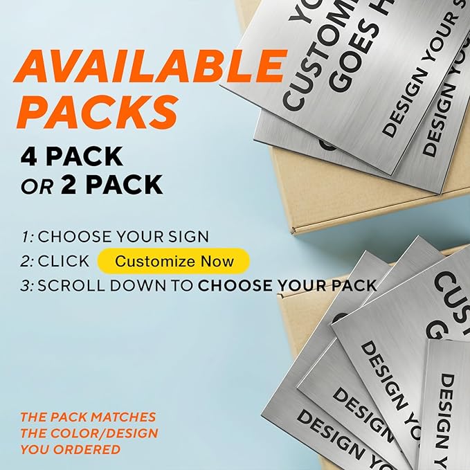 Custom Metal Signs, Personalized Aluminum, Safety Signs - Waterproof Outdoor Business - White Aluminum (Silver Brushed, 18x12 In)
