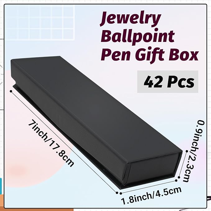 Olutacot 42 Pcs Pen Gift Boxes Empty Black Ballpoint Pen Gift Box with Cushion Pen Jewelry Display Box Empty Present Collection Cases for Birthday Souvenir Business Gifting Office Supplies