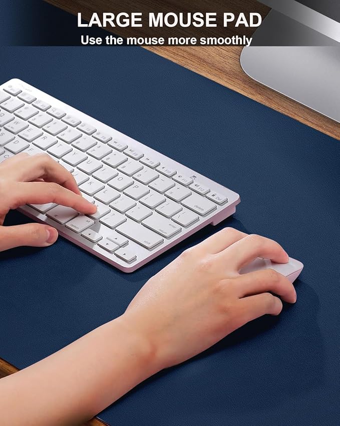 Non-Slip Desk mat,PULeather Desk Pad Protector, Office Desk Mat, Large Mouse Pad,Desk Blotter, Laptop Desk Pad, Waterproof Desk Writing Pad for Office and Home (Midmight Blue, 40" x 17")
