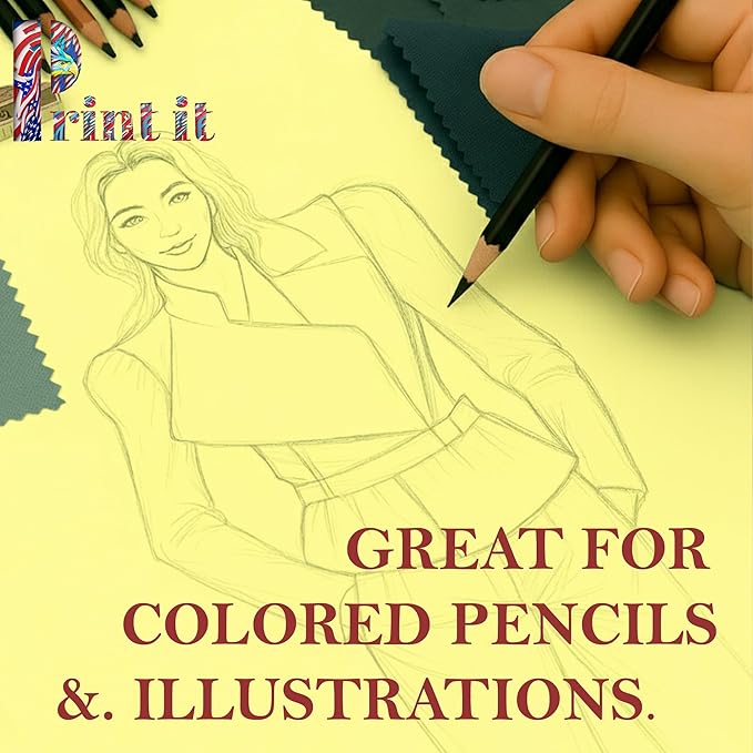 Print It - Vellum Bristol Colored Cardstock Cover Paper, 67 Lb, 8.5" X 11”, Heavyweight Colored Cardstock for Crafts, School, Invitations, And Office Use - Decoration Drawing 250/Case-Canary