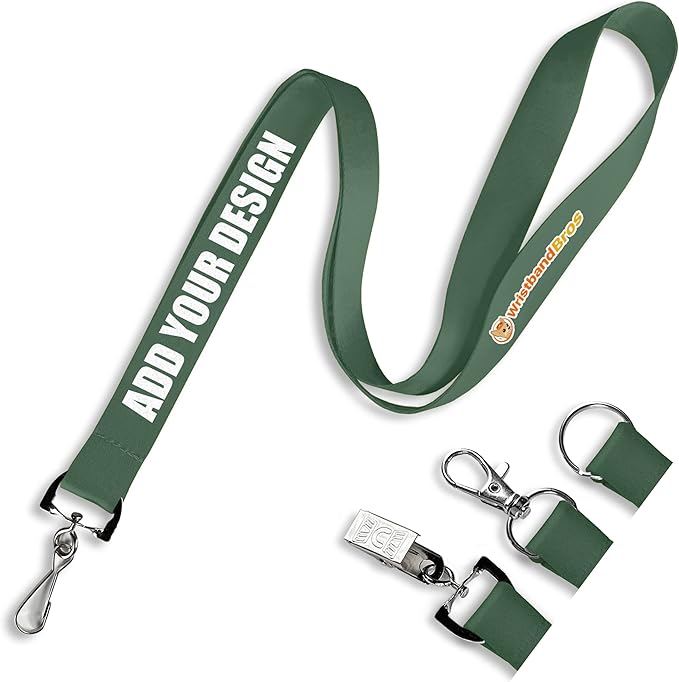 Wristband Bros Custom Lanyards For ID Badges, Keys & More | Add Text & Logos | Choose Your Attachment | Bulk Quantities For Events