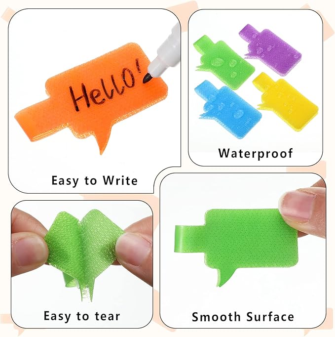 50 Pieces Cable Labels Multi Color Cord Wire Labels, Cable Tags and Wire Tags for Management and Classify for Electronics, Computers and More(Simple Style)