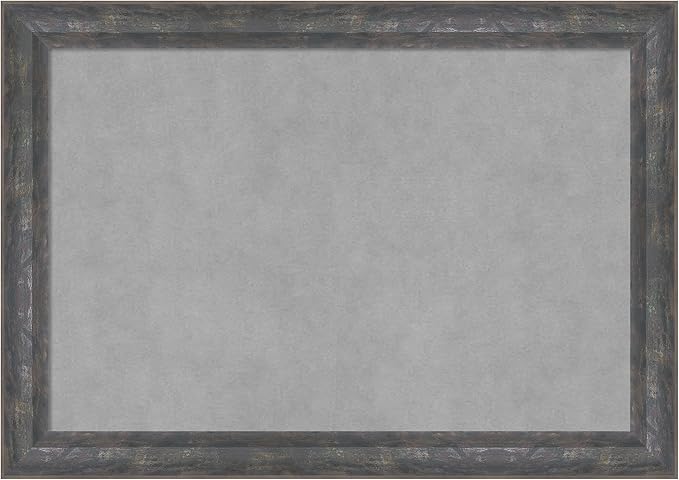 Amanti Art Grey Framed Magnetic Board 19x27 Medium Vision Board for use with Magnets, 100% Metal Sheet to Display Items as Office Decor or for Home Organization in mudroom, Kitchen or Kids Room
