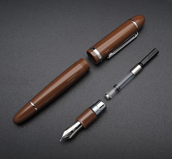 JINHAO X159 Fountain Pen (F Nib 0.5mm, Coffee with Silvery Clip)