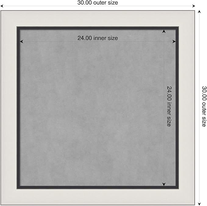 Amanti Art Silver Framed Magnetic Board 30x30 Medium Vision Board for use with Magnets, 100% Metal Sheet to Display Items as Office Decor or for Home Organization in mudroom, Kitchen or Kids Room