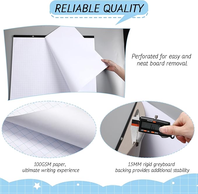 Fainne 3 Pcs Large Engineering Graph Paper Pad Giant Drafting Pad Blueprint Sketching Graph Paper Engineer Architect Designer Mathematician Draftsman (Blue, 22x17inches)