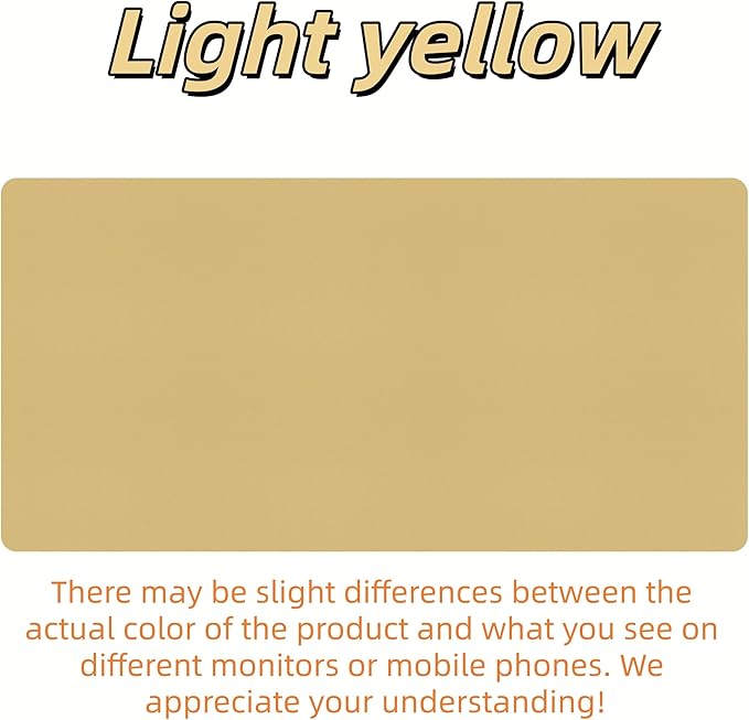 Bloss Light Yellow Desk Mat 31.5"x15.7", Desk Matt for Desktop, Waterproof Leather Large Mouse Pad, Computer Mat for Office/Home/Decor