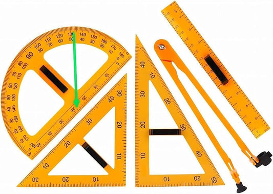 Magnetic Geometry Tool, School Supplies Protractor Compass Set, Teacher Board Protractor Multi Purpose Kit, Math Tool Teaching Aidsprotractor Set, 5 Pcs
