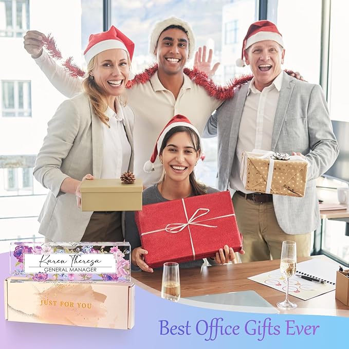 Custom Office Name Plate, Personalized Gifts for Women & Men, Appreciation Gifts for Employees, Boss, Teacher - Office Desk Accessory (Purple Hydrangea Flower)