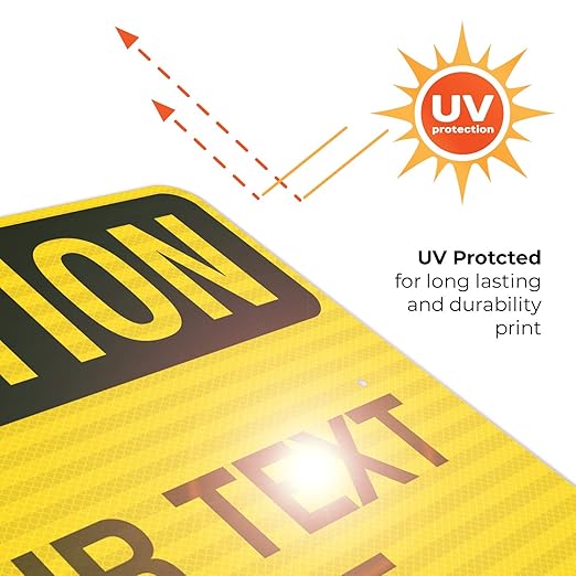 Custom Caution Sign, OSHA Sign, 24x30 Inches, 3M EGP Reflective .080 Aluminum, Fade Resistant, Indoor/Outdoor Use, Made in USA