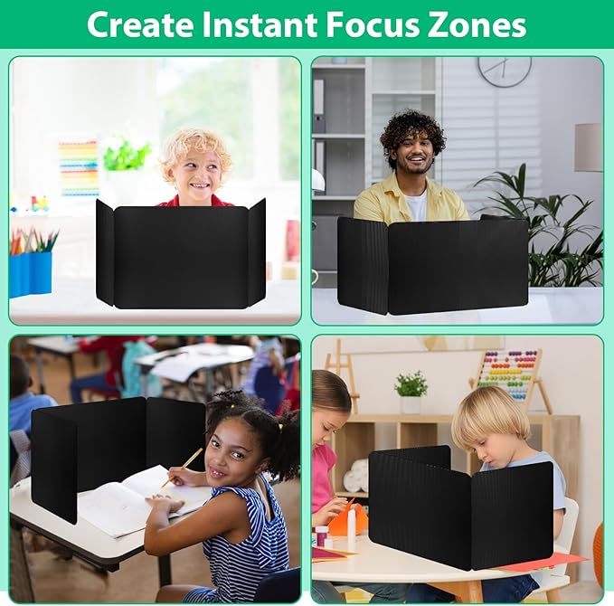 24 Pack Desk Dividers for Students, Waterproof Durable Plastic Testing Dividers Privacy Folders for Classroom, Easy to Clean, Desk Privacy Panel Classroom Shield Folder Boards Teacher Supplies