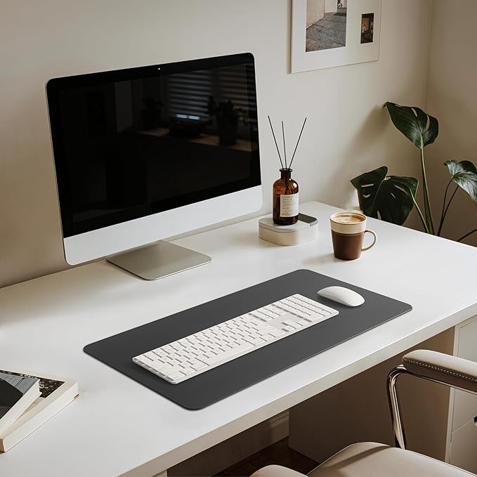Jotsome Leather Desk Pad Mat, Non-Slip Desk Blotter Pad - Desk Protector for Office, Home, Laptop, and Desktop, Gift for The Holidays (Black, 24" x 14")