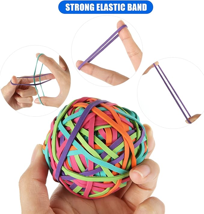 CYEAH 10PCS Colorful Rubber Band Ball, Assorted Color Rubber Bands Stretchable Rubber Band Balls, Stationery Holder Band Loops for Arts Crafts Document Office Supplies Organizing