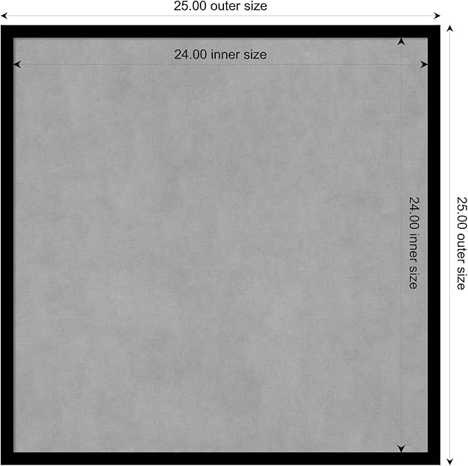 Amanti Art Black Framed Magnetic Board 25x25 Medium Vision Board for use with Magnets, 100% Metal Sheet to Display Items as Office Decor or for Home Organization in mudroom, Kitchen or Kids Room