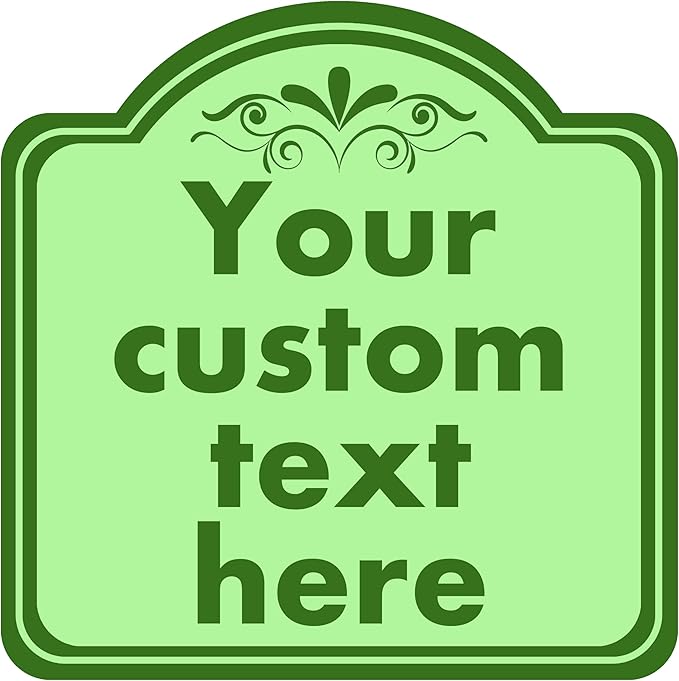 HK SIGNS Custom Aluminum Weatherproof Metal Sign, Modern Customizable, Green, 8*8 Inch, Indoor/Outdoor, Versatile Mount