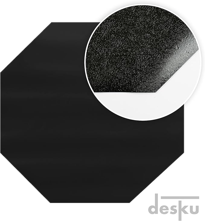 DESKU - Octagon Gaming Chair Mat, Computer and Office Chair Mat for Hard Floors, Black, 46 Inches x 49.5 Inches, Made in The USA