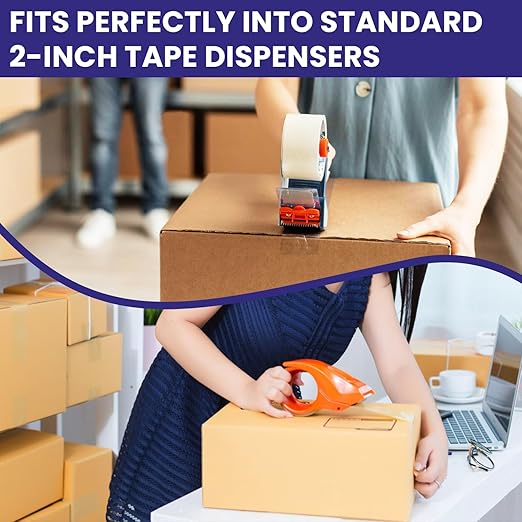 CEPRICO ENTERPRISE Premium Transparent Packing Clear Strong Adhesive Multi-Purpose Tape for Moving, Shipping, and Industrial Use - 6 Rolls of Invisible Tape Fits 2” Dispenser - 1.89 Inch X 109.4 Yard