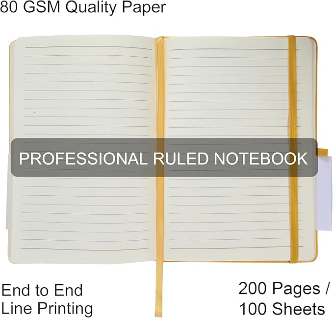 LYDTICK 20 Pack Journals for Writing College Ruled Notebooks Journal in Bulk, Hardcover Notebooks (200Pages) for Note Talking, Lined Bullet Journals for Home School Office, 5.7"x8.4", Yellow