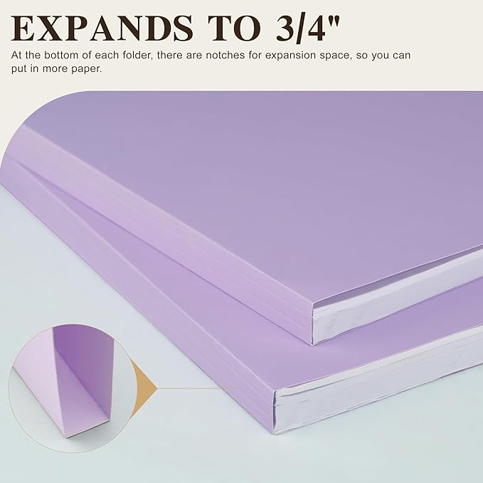 Color File Folders, 1/3-Cut Tabs, Letter Size, 6 Colors Organizer File Folders for School Home Office Business (18, Pastel Colors)
