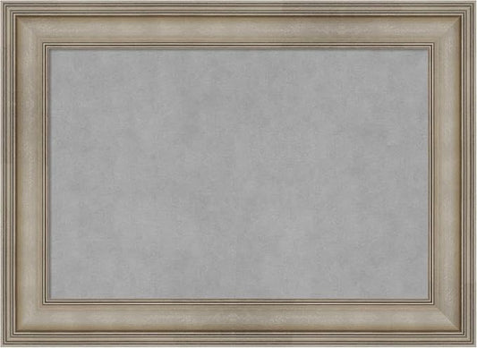 Amanti Art Silver Framed Magnetic Board 21x29 Medium Vision Board for use with Magnets, 100% Metal Sheet to Display Items as Office Decor or for Home Organization in mudroom, Kitchen or Kids Room