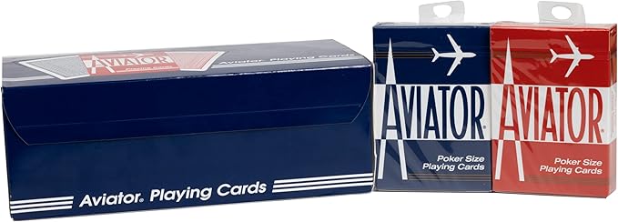 Aviator Playing Cards, 12 Pack, Standard Index Card Decks, Red