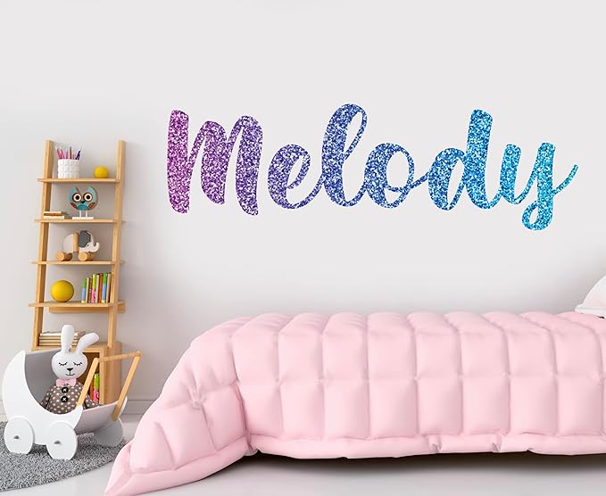 Personalized Name Sign Girls Room Decor - Baby Girl Name Stickers - Custom Stickers Nursery Decor - Letters for Wall Decor Custom Vinyl Sticker - Rainbow Room Decor Wall Decals - Name Wall Art