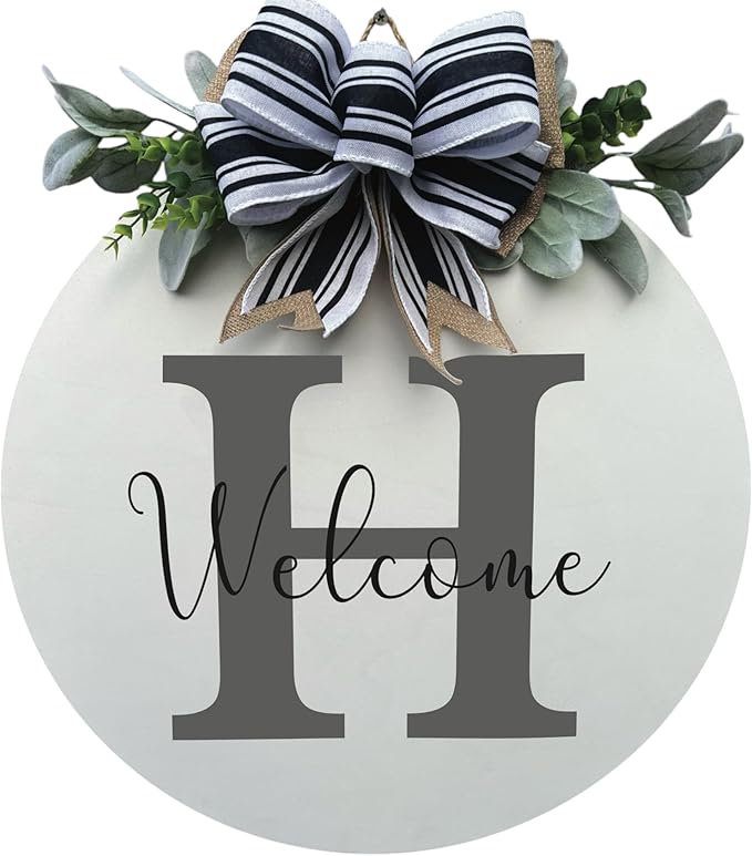 Wood front door sign Wood sign Home decor Welcome sign Sign for front door House warming gift Wedding gift (Personalized Welcome, 11" Width)