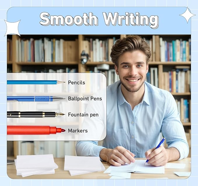 White Sticky Notes 3 x 5 in,10 Pads Large Notepads,100 Sheets/Pad Sticky Note Pads,1000 Sheets in Total Long Memo Pads,Super Sticky Pads for Office, School, Home,Meeting,Notebook Monitors Wall