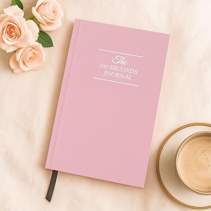 Gratitude Journal – 5 Minute Daily Reflection with Prompts for Mindfulness, Self Care & Positive Thinking, 300 Seconds Guided Journal Pink Edition for Women & Men