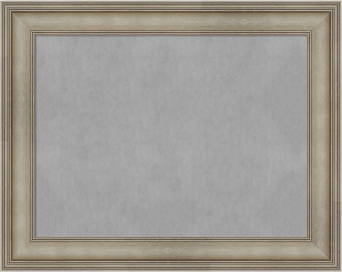 Amanti Art Silver Framed Magnetic Board 23x29 Medium Vision Board for use with Magnets, 100% Metal Sheet to Display Items as Office Decor or for Home Organization in mudroom, Kitchen or Kids Room