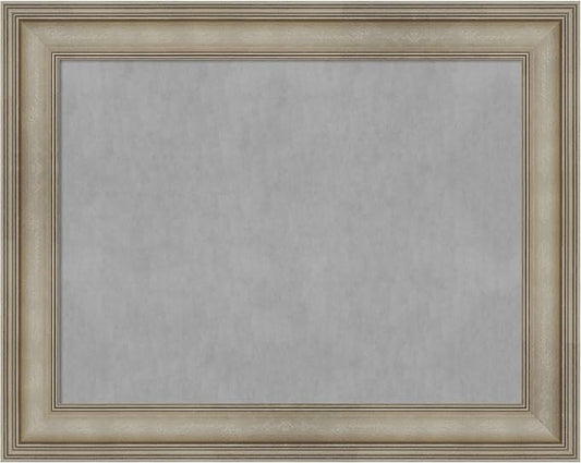 Amanti Art Silver Framed Magnetic Board 23x29 Medium Vision Board for use with Magnets, 100% Metal Sheet to Display Items as Office Decor or for Home Organization in mudroom, Kitchen or Kids Room
