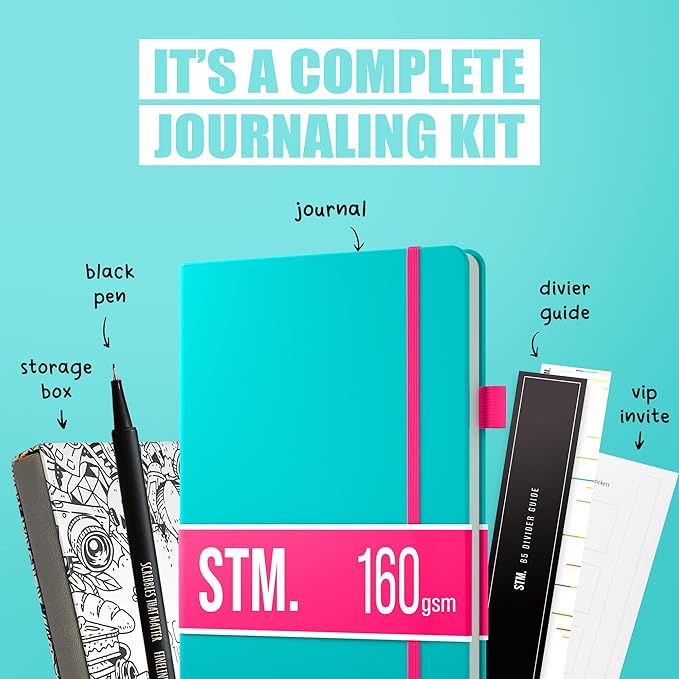 Bullet Dotted Journal Dot Grid Notebook | A5 Daily Journaling Notebooks for Personal Writing, Work, Women | 160gsm Thick Paper, Hard cover, Lay Flat Binding | 5x7 Journals Cuaderno Libretas de apuntes