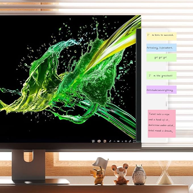 Monitor Memo Board 2Pcs Office Desk Accessories Computer Monitor Sticky Note Holder for Computer Screen Acrylic Desktop Memo Board for Women Men Home Office