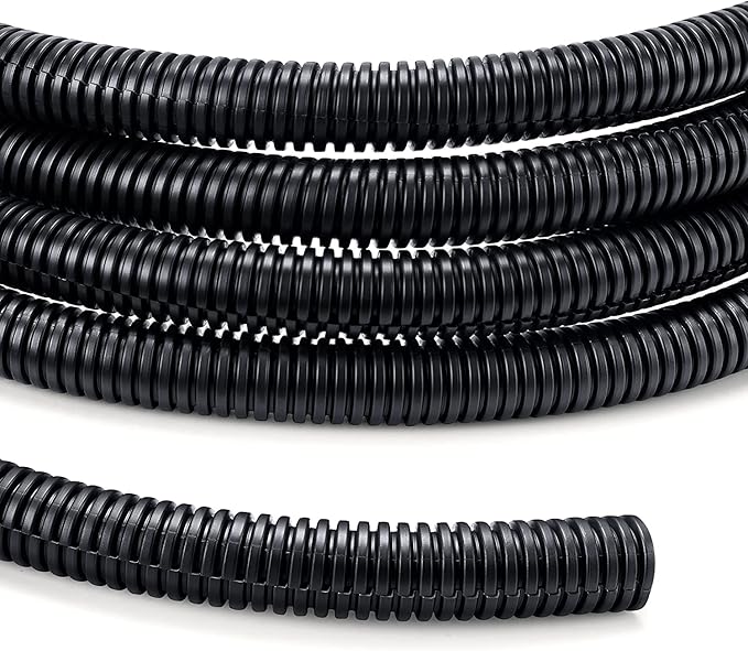 YCLYC 1/4 inch 10ft Wire Loom, Black Split Loom, Outdoor Cord Protector, Flexible Wire Conduit Automotive, Wire Protector Tubing