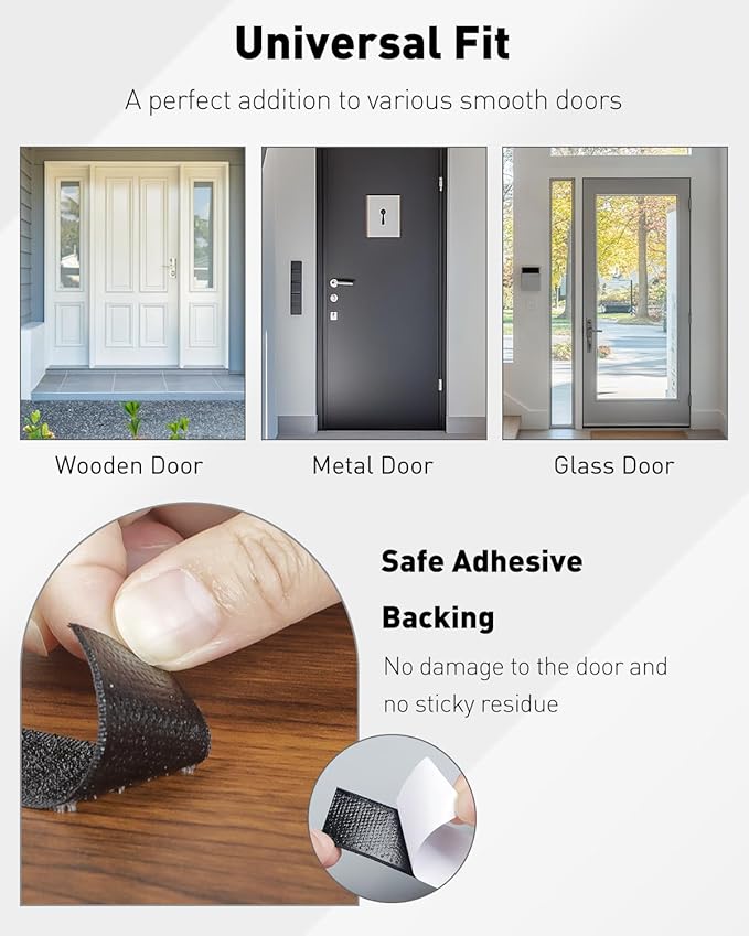 Uniclife Black Mail Slot Catcher for Door, 20.9"x 19.7" Large Capacity Letter Catcher Letterbox Catcher, Front Door Mail Catcher with Hook and Loop Fasteners, Indoor Post Catcher Bag
