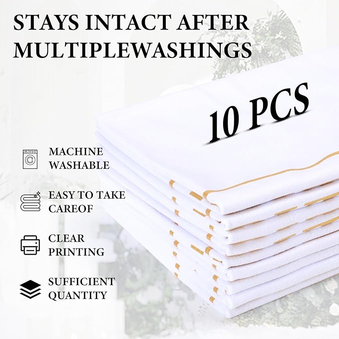 10 Pcs Reserved Chair Signs Cloth Church Placeholder Reserved Pew Signs Chair Reserved Seat Coverswith Printed Words For Weddings, Churches, Eceptions, Cinema,Celebrations, Parties and Events(White)