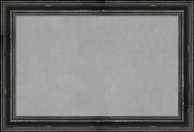 Amanti Art Black Framed Magnetic Board 25x37 Large Vision Board for use with Magnets, 100% Metal Sheet to Display Items as Office Decor or for Home Organization in mudroom, Kitchen or Kids Room