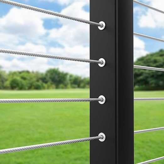BLIKA Upgraded 80 Pack Stainless Steel Protector Sleeves for 1/8" 5/32" or 3/16" Deck Cable Railing, for Metal Posts, T316 Marine Grade, Cable Railing Protector Sleeves