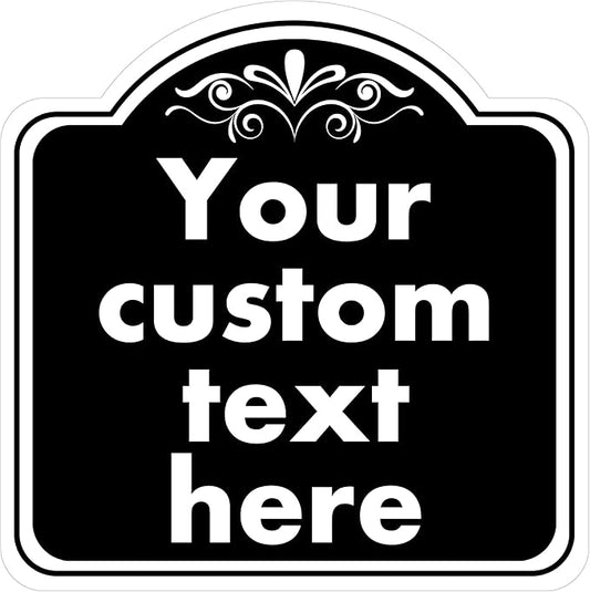 HK SIGNS Custom Indoor/Outdoor Aluminum Weatherproof Metal Sign, Modern Minimalist Style, Black, 14*14 Inch, Customize for Office, Business, Workplace, Home, Delivery Signs