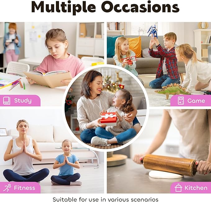 Visual Timer for Kids 60-Minute Countdown Timer with Optional Alarm, Focus Tool for ADHD & Autism, Time Management for Homework, Chores, Office, Kitchen, Teaching & Study Routines (Black Pink)