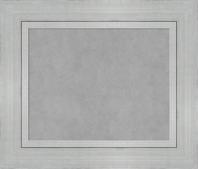 Amanti Art Silver Framed Magnetic Board 23x27 Small Vision Board for use with Magnets, 100% Metal Sheet to Display Items as Office Decor or for Home Organization in mudroom, Kitchen or Kids Room