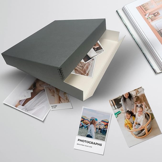 Lineco Museum Archival Storage Box, 17.75x22.75x3 in. Drop Front Design. Acid-Free with Metal Edge. Organize Photos, Pictures, Prints, Documents, Crafts, DIY. Gray, 2 Pack