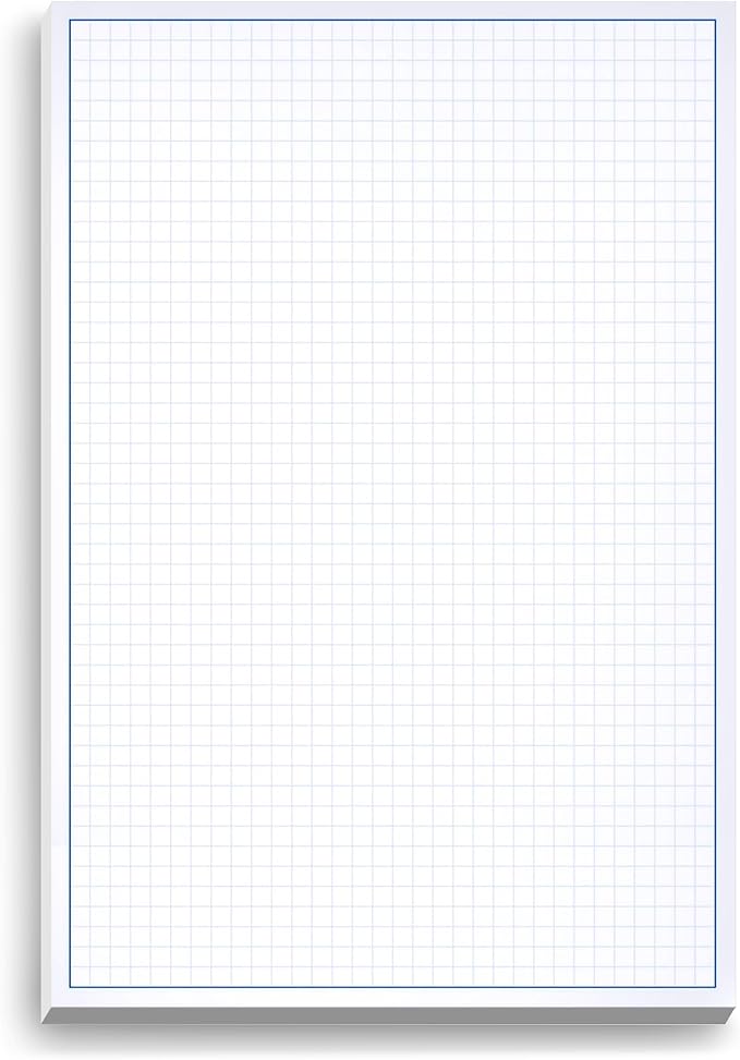 Graph Paper Pad for Blueprint Drawings, Drafting, Engineering Drawing, and Planning - Graph Paper 8.5x14 Blueprint Quadrille Grid Paper Pads with Blue Lines, High Brightness 50 Sheets (1-Pack)
