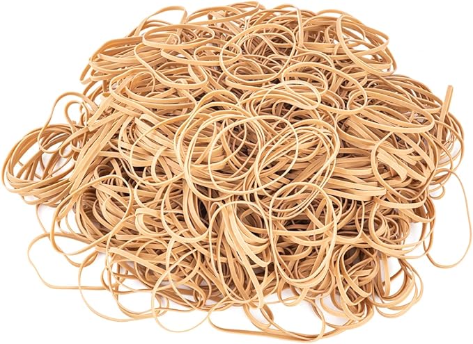 BILINNY Rubber Bands Size 33, Bulk Pack of 5lb (3,000) Tan Rubber Bands, 3.5"x1/8", Made In USA