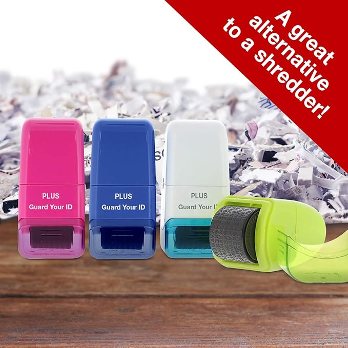 Guard Your ID Identity Protection Stamp Roller, Deluxe Multi-Color 4-Pack