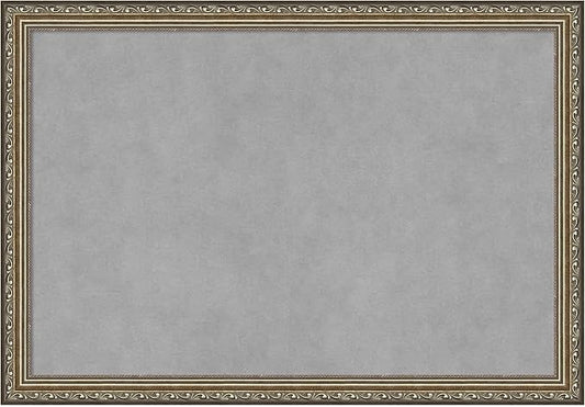 Amanti Art Silver Framed Magnetic Board 18x26 Medium Vision Board for use with Magnets, 100% Metal Sheet to Display Items as Office Decor or for Home Organization in mudroom, Kitchen or Kids Room