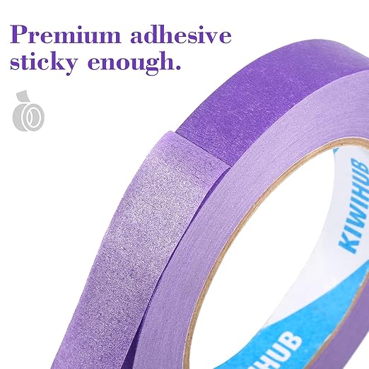 KIWIHUB Purple Painters Tape,1 inch x 60 Yards - Medium Adhesive Masking Tape for Painting,Labeling,DIY Crafting,Decoration and School Projects