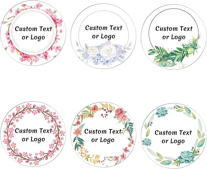 JOVELLO Personalized Custom Stickers - 60-1000 PCS Circle Custom Labels for Business, Logo, Office, Parties, etc (Labels Stickers-12)